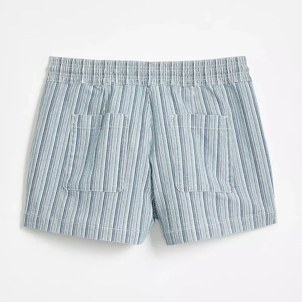 LOFT Women's XL Cotton Blend Pull On Shorts in Blue Stripe - Picture 2 of 12